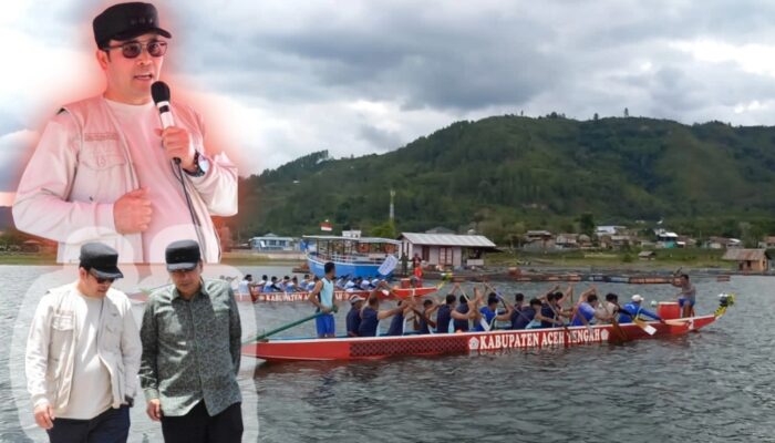 Perahu Naga Mengarungi Danau Lut Tawar, Bupati Aceh Tengah Buka Event Lomba Perahu Naga