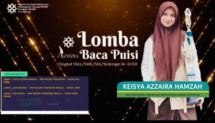 “IJAZAH JADI NISAN” Bukan Sekadar Puisi, Keisya Azzaira Hamzah, Putri Gayo Membawa Harum Nama Sekolah dan Daerah