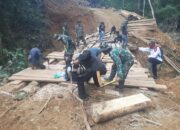 Gotong Royong Satgas TMMD ke-126 Kodim 0106/Aceh Tengah, Jembatan Penghubung Dua Dusun Mulai Terlihat Wujudnya