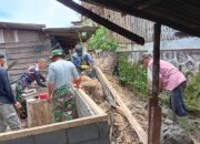 Gotong Royong TNI dan Warga Wujudkan MCK Komunal di Desa Kute Keramil