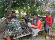 Anggota Satgas TMMD Ke 126 Anjangsana Dengan warga