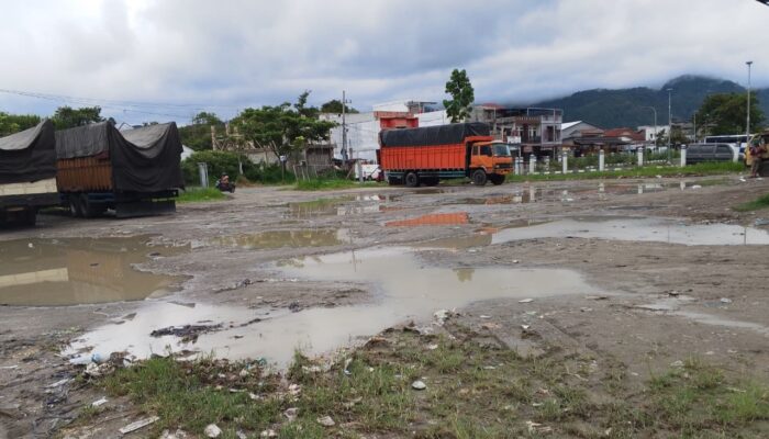 Gudang Bongkar Muat Barang: Setoran Lancar, Pemandangan Pusat Kota Memalukan, Rumput Liar, Becek, dan Berdebu